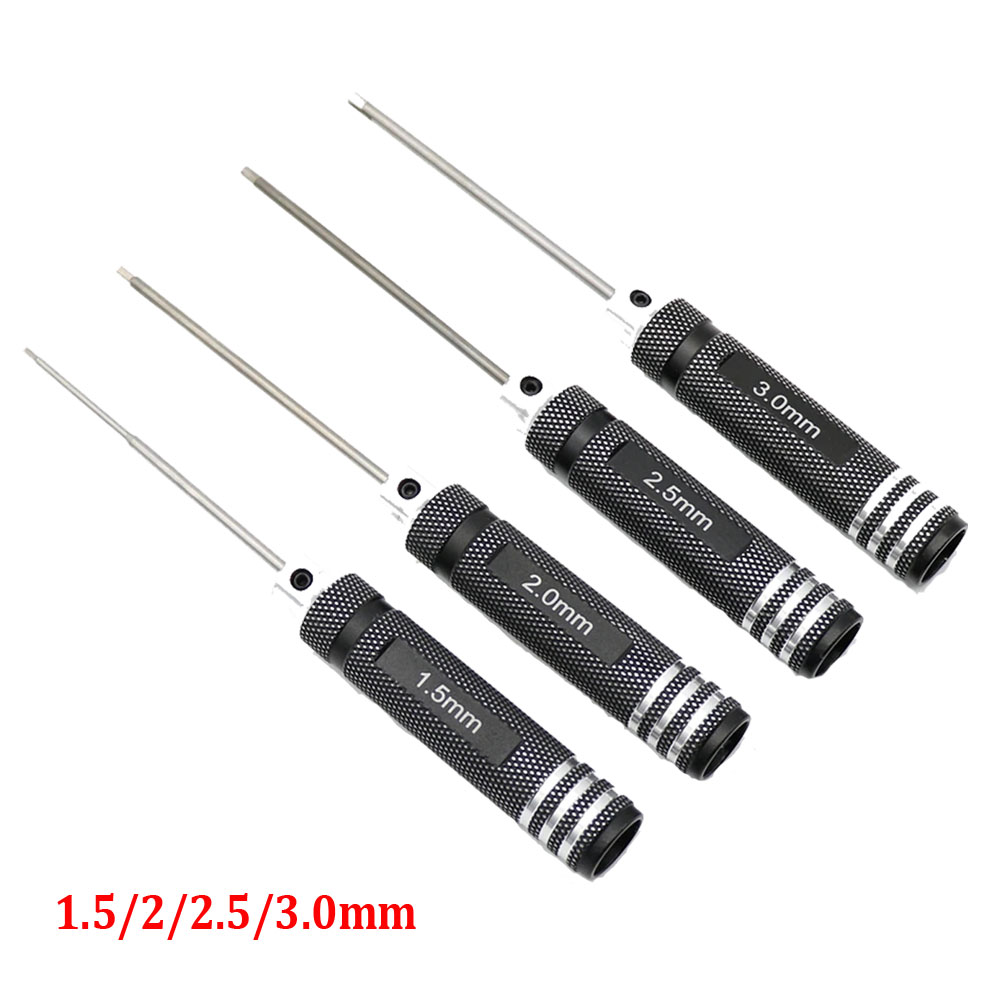 Rc Hobby Electric Screwdriver - 4PCS 1.5/2/2.5/3.0mm Black Hex Drivers Allen