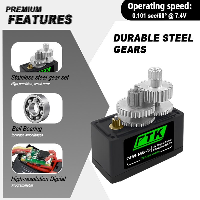 PTK 7455MG-D servo 12g Digital - đánh giá và giá Rc Hobby Shops