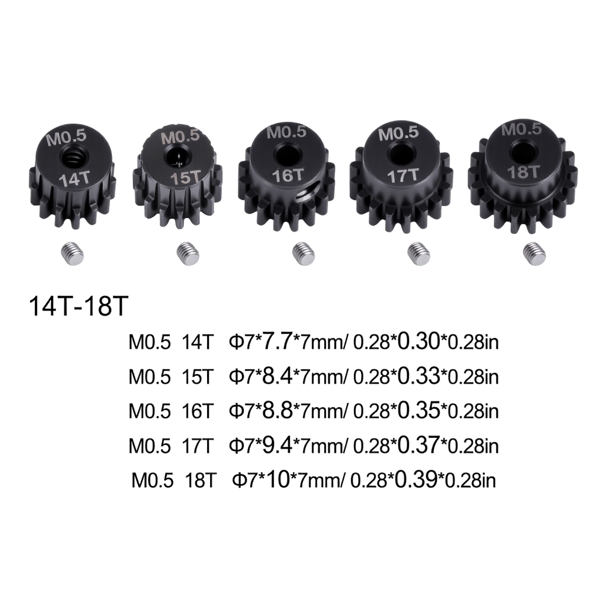 M0.5 2mm Shaft 14T-18T Metal P - đánh giá và giá Rc Hobby Shops
