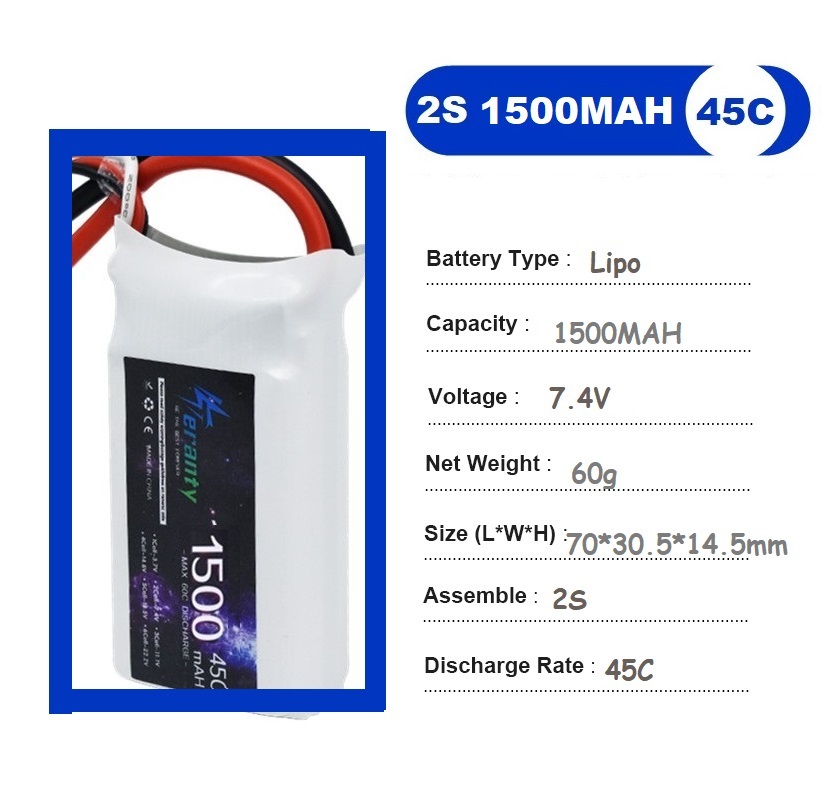 2PCS 7.4V Lipo 2S Battery 1500 - đánh giá và giá Rc Hobby Grade Car
